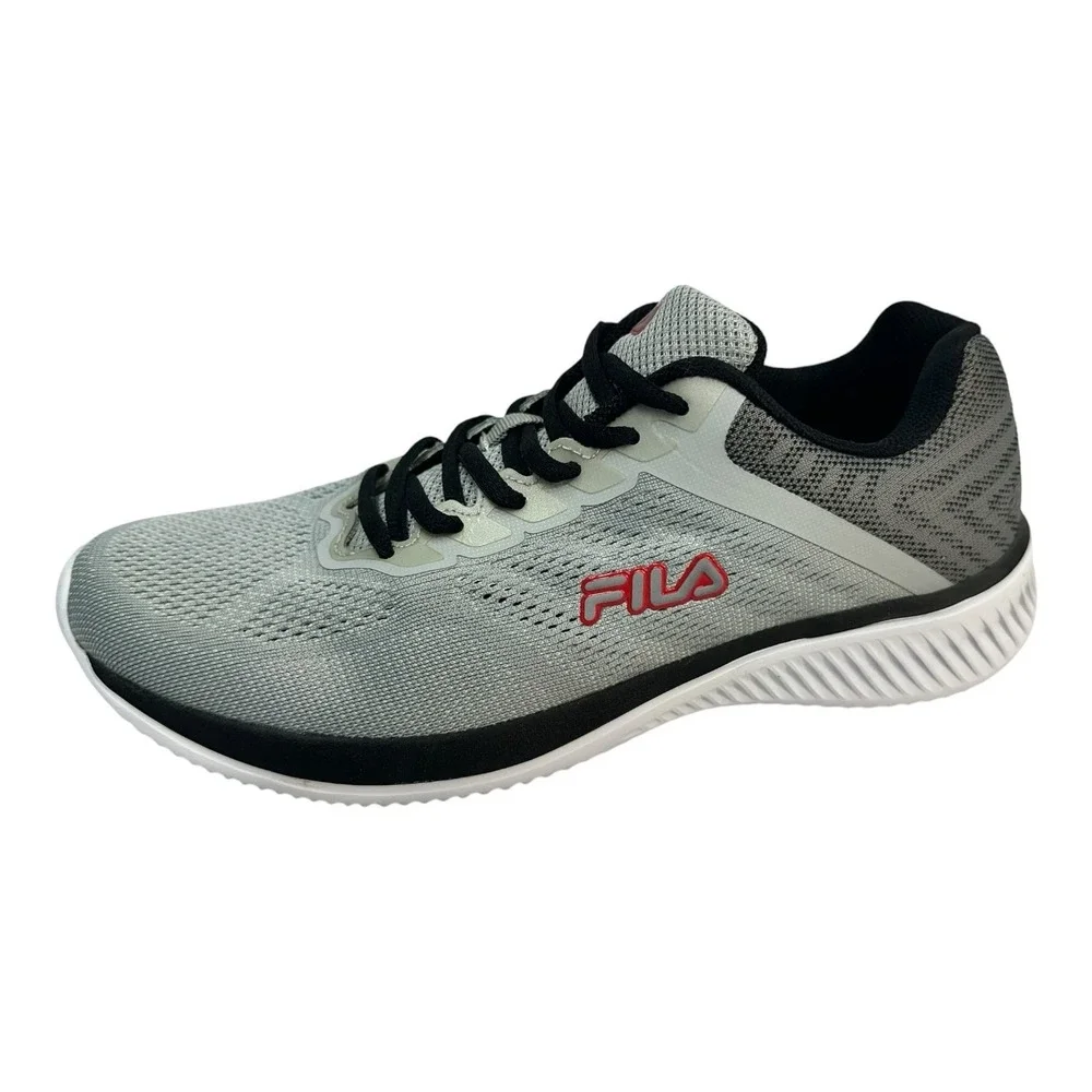 Fila Men's 9.5 Memory Foam Gray Red White Shoes